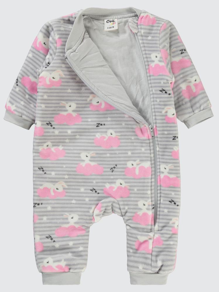 Civil Baby Uykucu Tavşan Empirme 6-9 Ay Uyku Tulumu - Gri