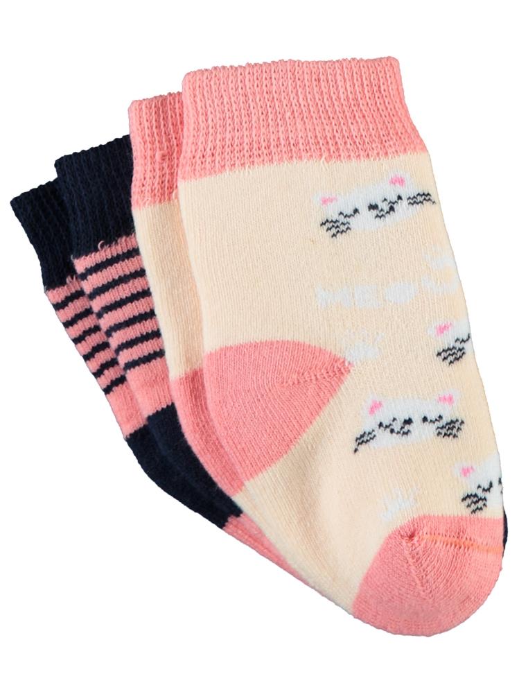 Civil Baby Meow Havlu 6-18 Ay Bebek Kız Çorap Set
