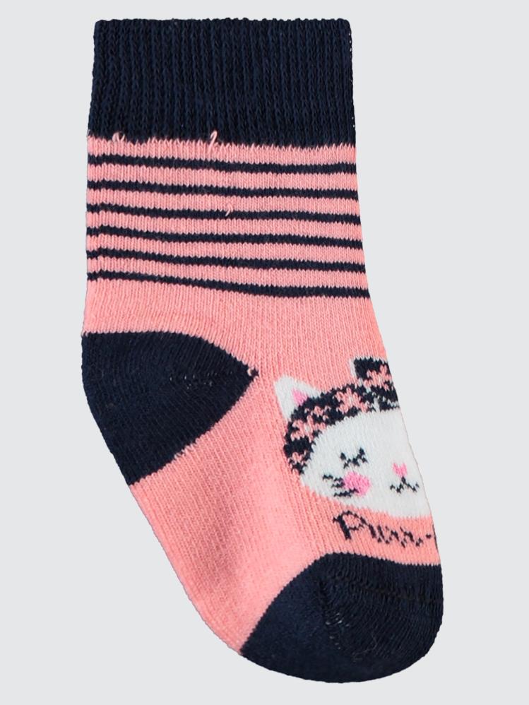 Civil Baby Meow Havlu 6-18 Ay Bebek Kız Çorap Set