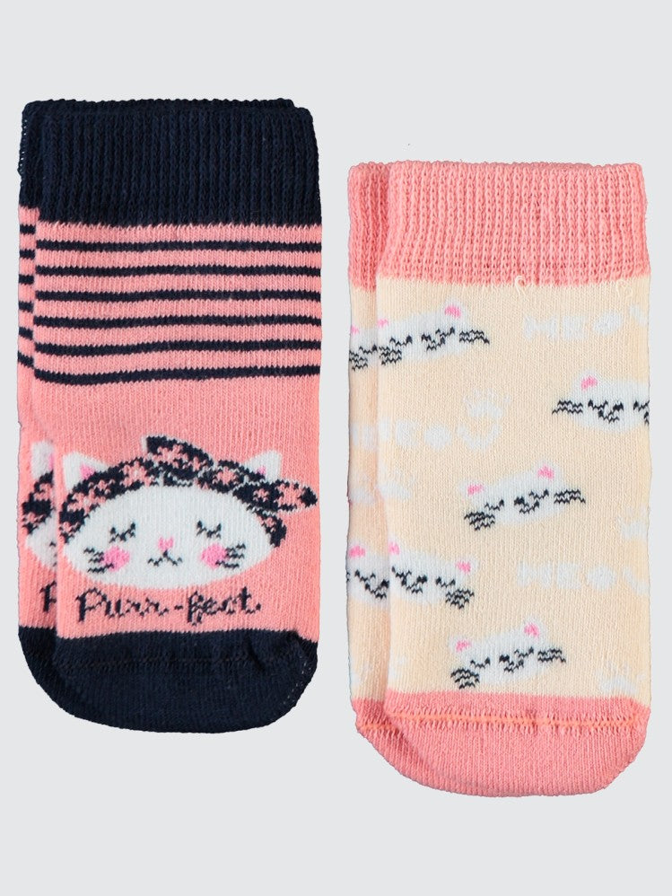 Civil Baby Meow Havlu 6-18 Ay Bebek Kız Çorap Set