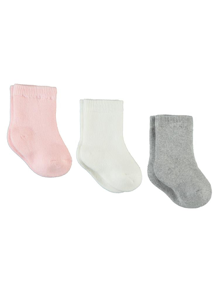Civil Baby Kız Bebek 3'lü Havlu Çorap Set