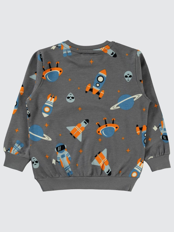 Civil Boys Space World Empirmeli 2-5 Yaş Sweatshirt - Gri