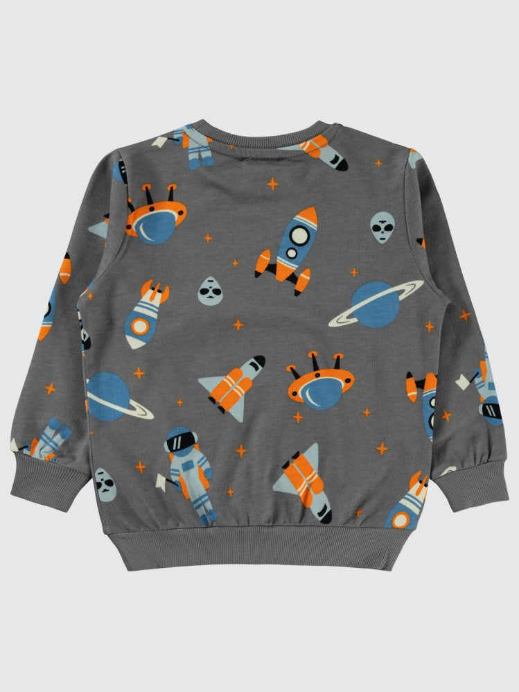 Civil Boys Space World Empirmeli 2-5 Yaş Sweatshirt - Gri
