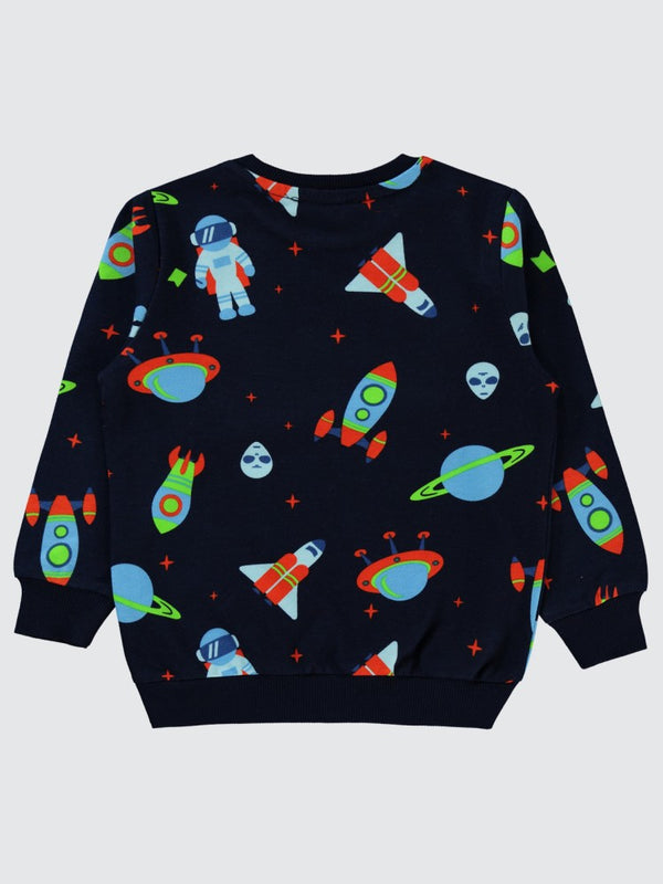 Civil Boys Space World Empirmeli 2-5 Yaş Sweatshirt - Lacivert