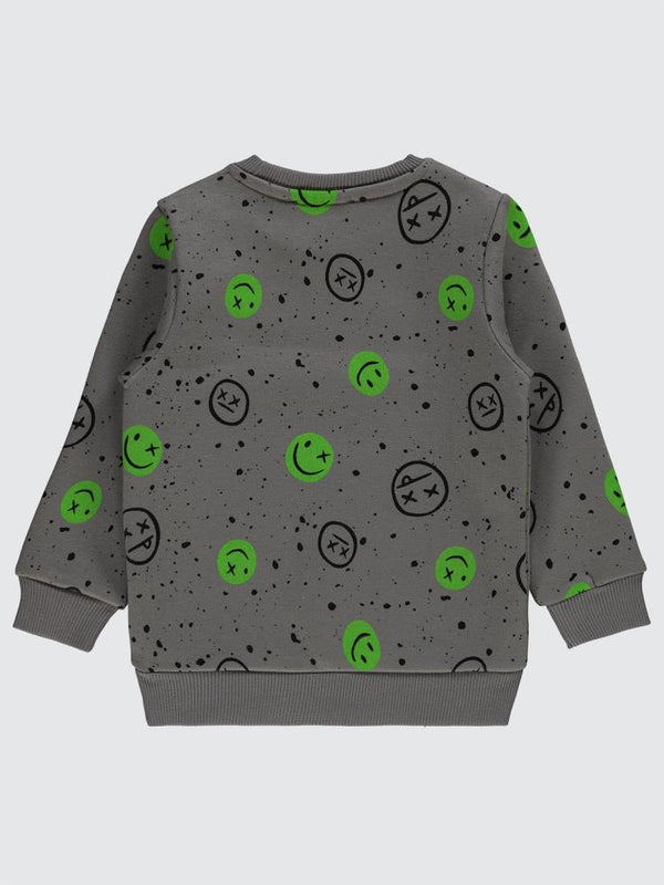 Civil Boys Emoji Empirme 2-5 Yaş Sweatshirt - Gri