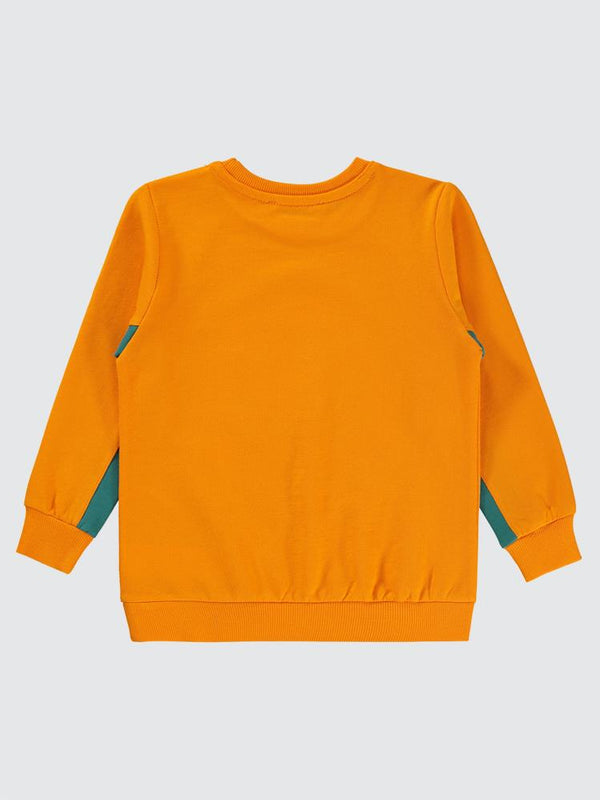 Civil Boys Dinozor Baskılı 2-5 Yaş Sweatshirt - Turuncu