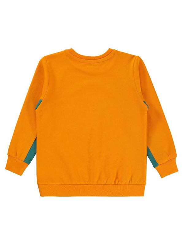 Civil Boys Dinozor Baskılı 2-5 Yaş Sweatshirt - Turuncu
