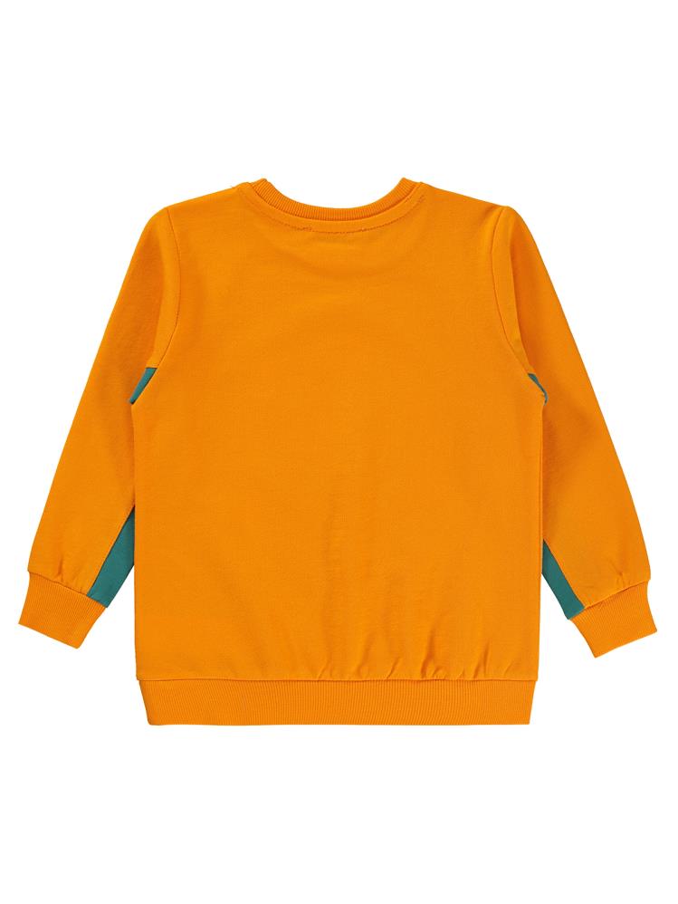Civil Boys Dinozor Baskılı 2-5 Yaş Sweatshirt - Turuncu