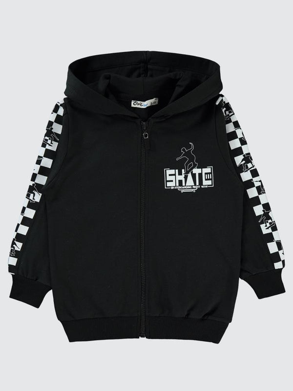 Civil Boys Skate Dama Baskılı 2-5 Yaş Hırka - Siyah
