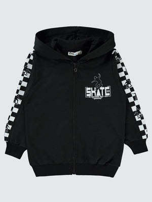 Civil Boys Skate Dama Baskılı 2-5 Yaş Hırka - Siyah