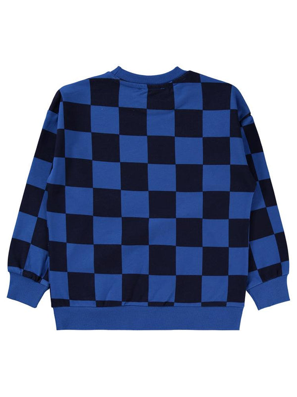 Civil Boys Renkli Dama Empirme Racer Baskılı 6-9 Yaş Sweatshirt - Mavi