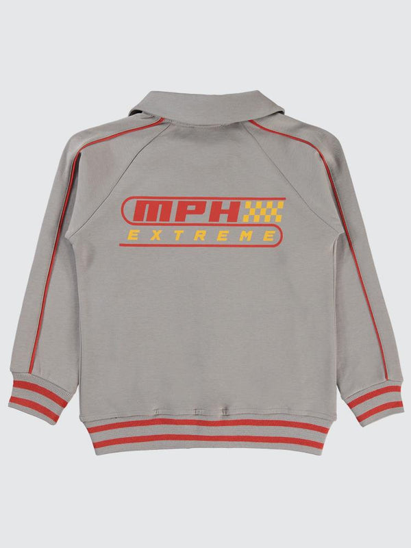 Civil Boys MPH Nakışlı Baskılı 10-13 Yaş Hırka - Gri