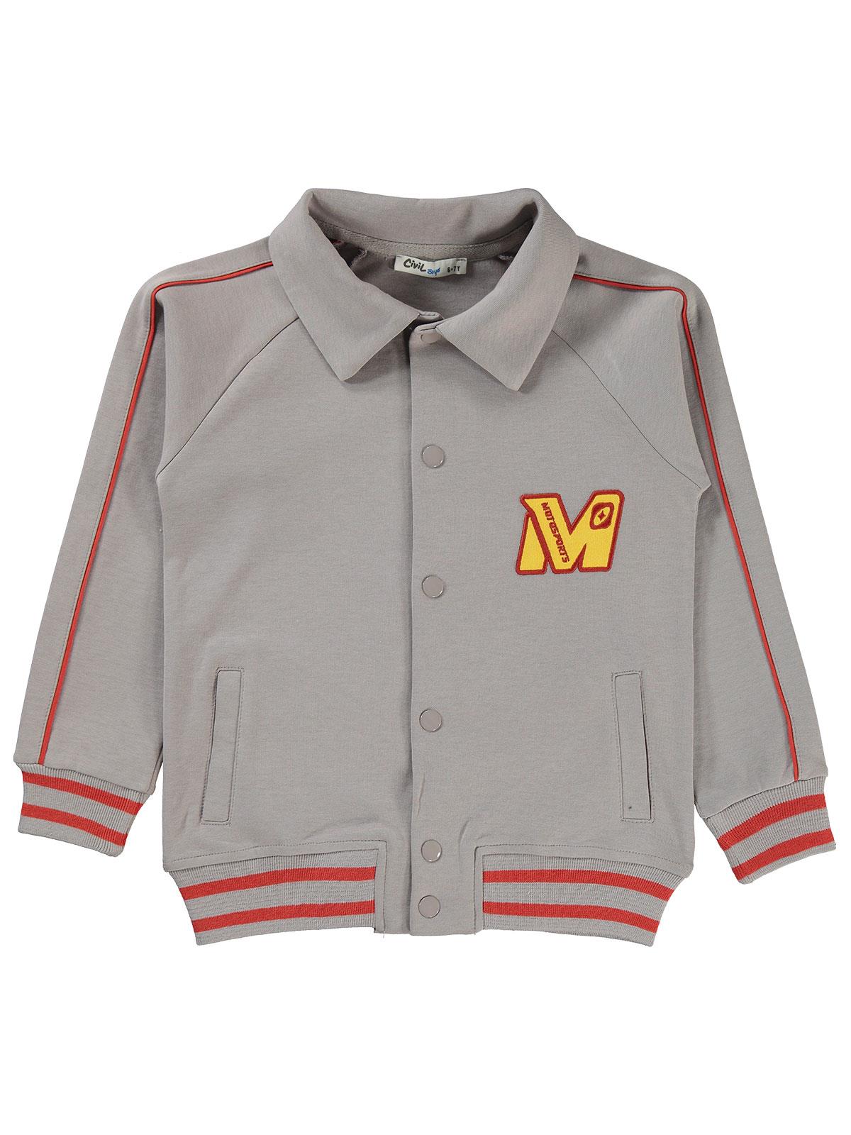 Civil Boys MPH Nakışlı Baskılı 6-9 Yaş Hırka - Gri