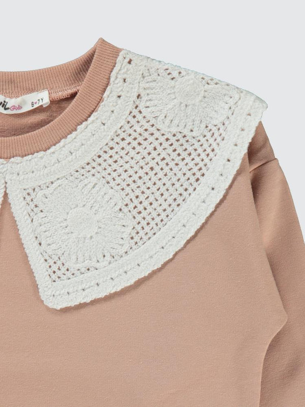 Civil Girls 2 İplik Yakalı 6-9 Yaş Sweatshirt - Turuncu