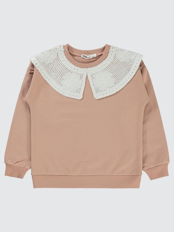Civil Girls 2 İplik Yakalı 6-9 Yaş Sweatshirt - Turuncu