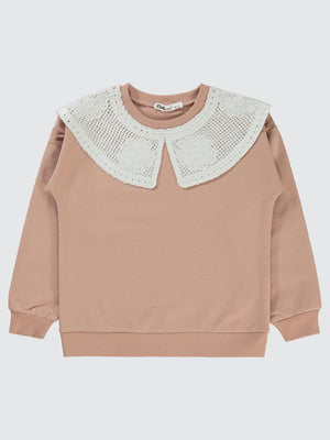 Civil Girls 2 İplik Yakalı 6-9 Yaş Sweatshirt - Turuncu