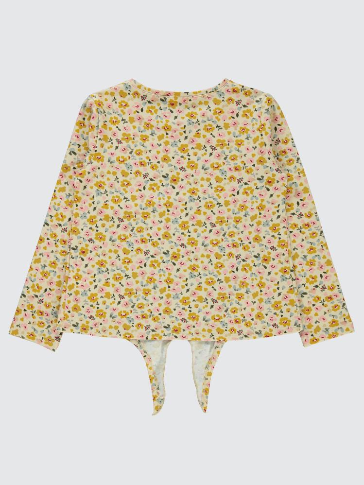 Civil Girls Mini Çiçek Empirme Baskılı 6-9 Yaş Sweatshirt - Beyaz
