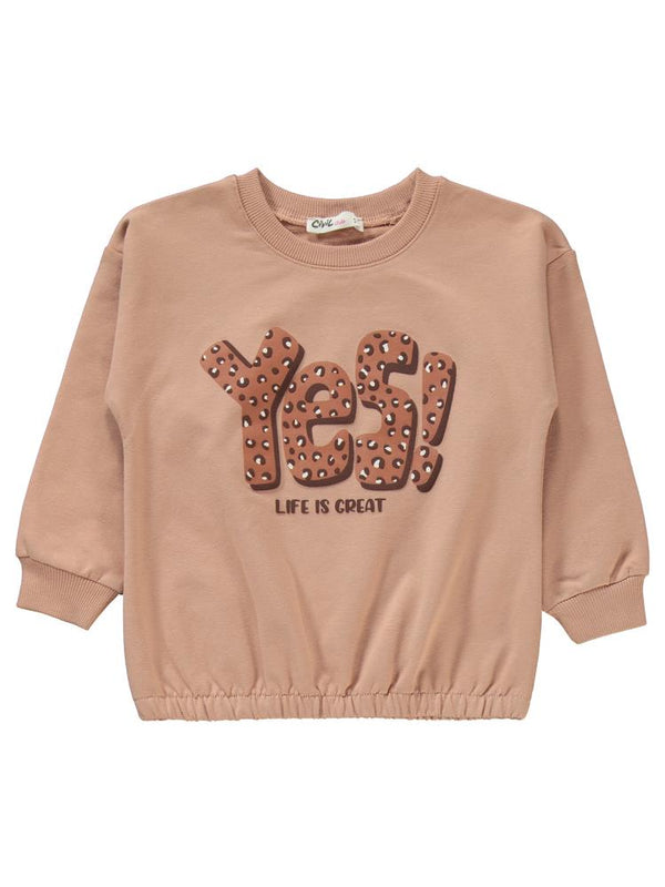 Civil Girls Yes Leopar Baskılı 2-5 Yaş Eşofman Takımı - Turuncu