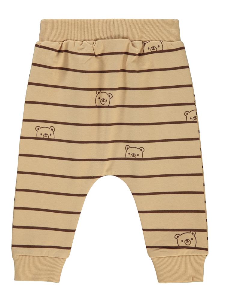 Civil Baby Çizgili Ayıcık Empirmeli 6-18 Ay Eşofman Altı - Kahverengi