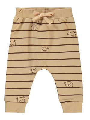 Civil Baby Çizgili Ayıcık Empirmeli 6-18 Ay Eşofman Altı - Kahverengi