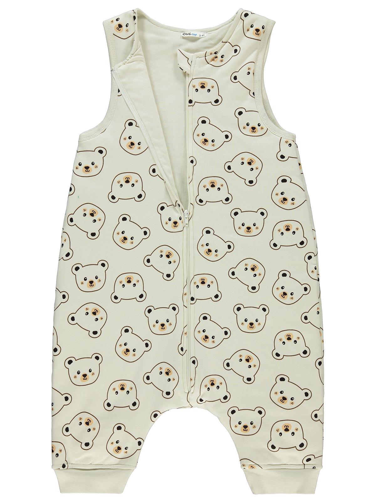 Civil Boys Ayıcık Empirme Ribanalı 2-5 Yaş Uyku Tulumu - Bej