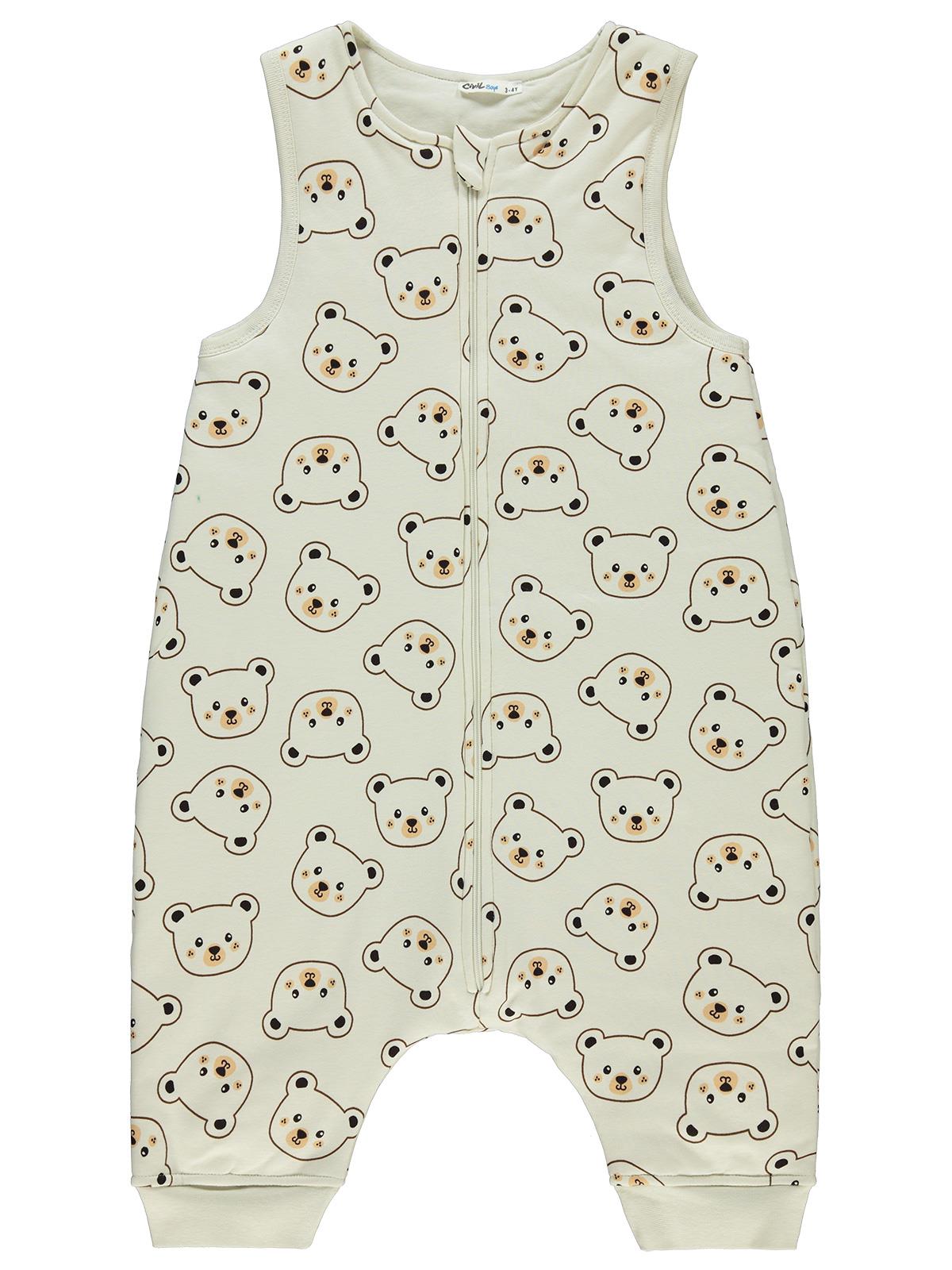 Civil Boys Ayıcık Empirme Ribanalı 2-5 Yaş Uyku Tulumu - Bej