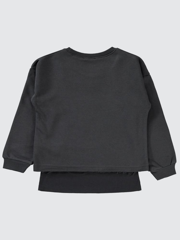 Civil Girls Active Baskılı 10-13 Yaş Sweatshirt - Gri