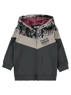 Civil Girls Active Baskılı Scuba 2-5 Yaş Hırka - Gri