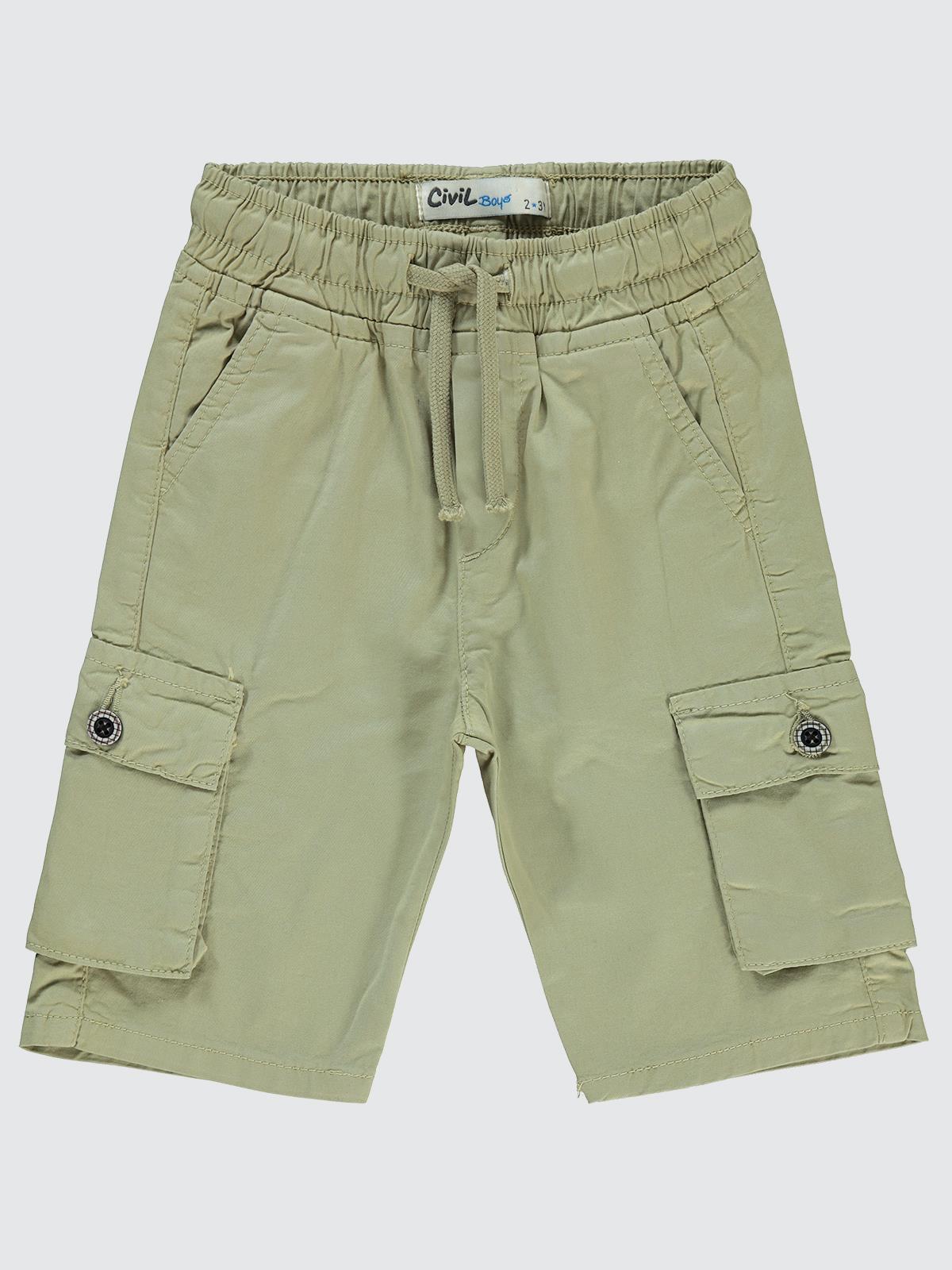 Civil Boys Beli Lastikli Yan Cepli 2-5 Yaş Kapri - Bej