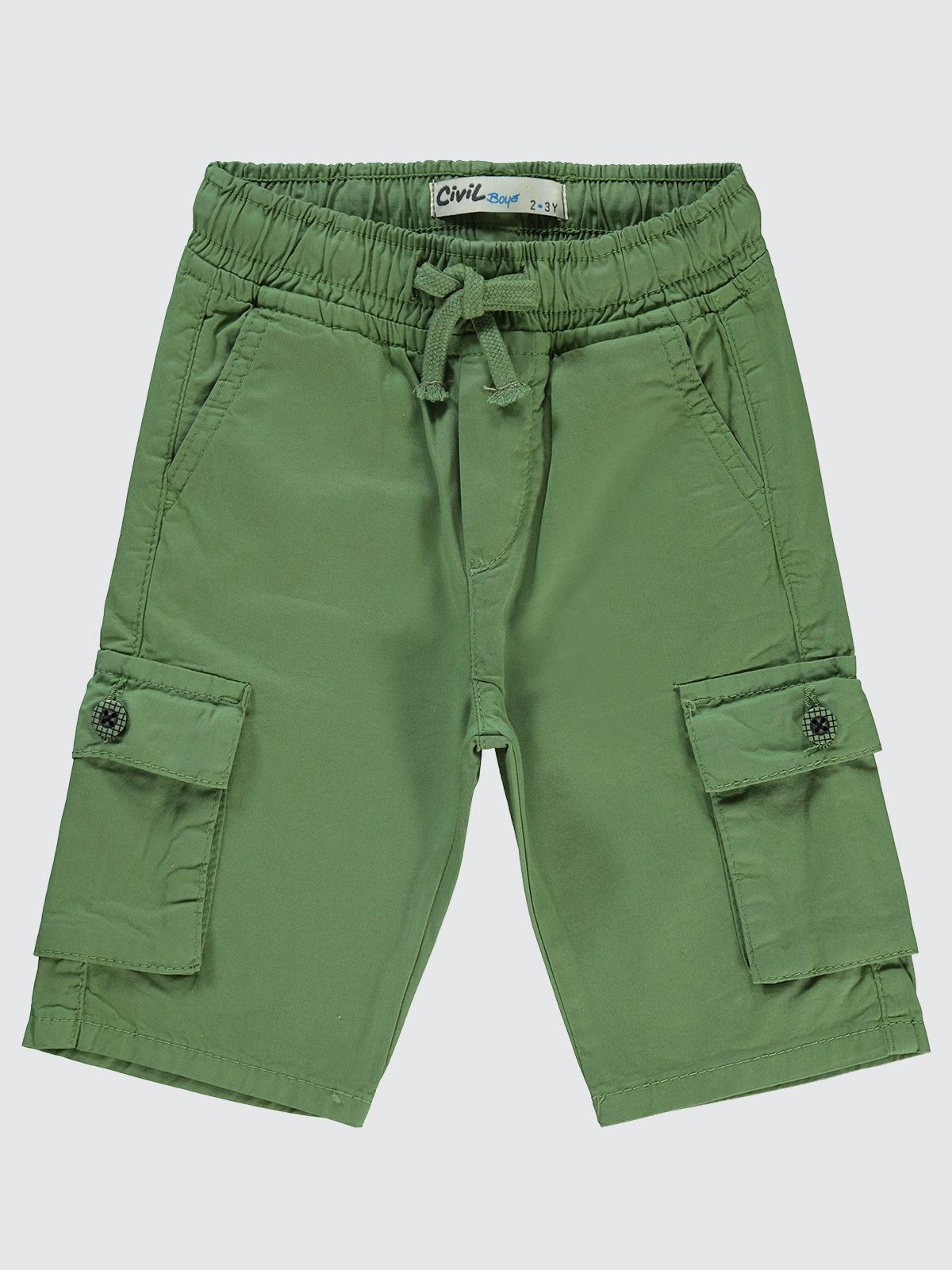 Civil Boys Beli Lastikli Yan Cepli 2-5 Yaş Kapri - Haki
