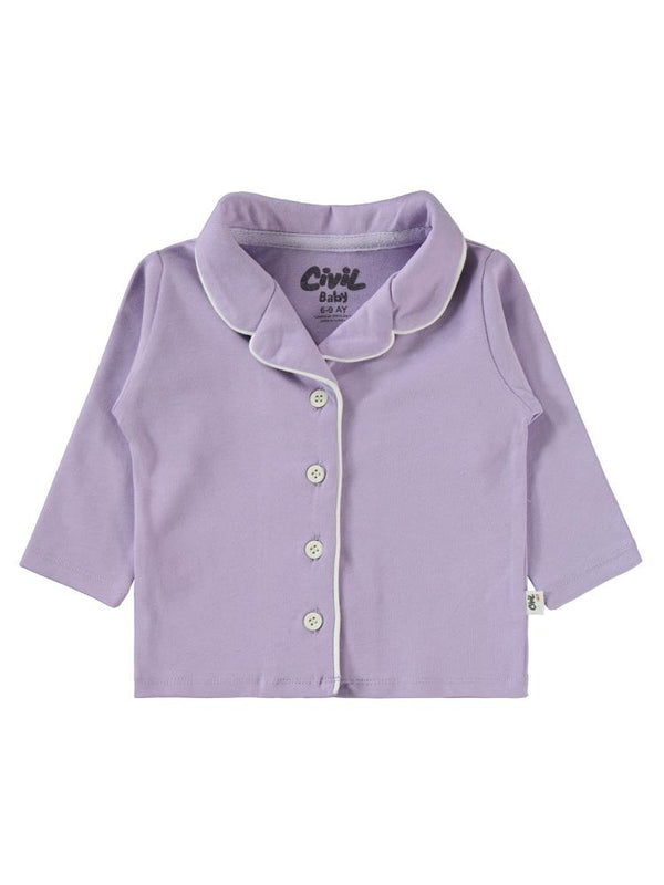 H158 Civil Baby Düz Basic 6-18 Ay Pijama Takımı - Lila