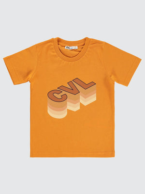 Civil Boys Cvl Baskılı 2-5 Yaş Tişört - Turuncu
