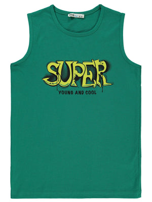 Civil Boys Super Baskılı 10-13 Yaş Tişört - Yeşil