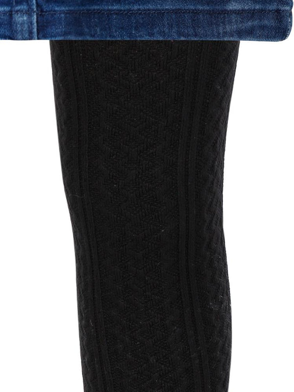 Civil Girls Soft Touch Flora Desen 2-12 Yaş Kız Külotlu Çorap - Siyah