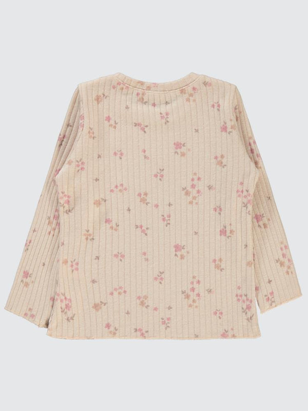 Civil Girls Mini Yapraklı Çiçek Emp. 2-5 Yaş Sweatshirt - Pudra