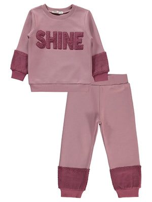 Civil Girls Shine Nakışlı Garnili 2-5 Yaş Eşofman Takımı - Pembe