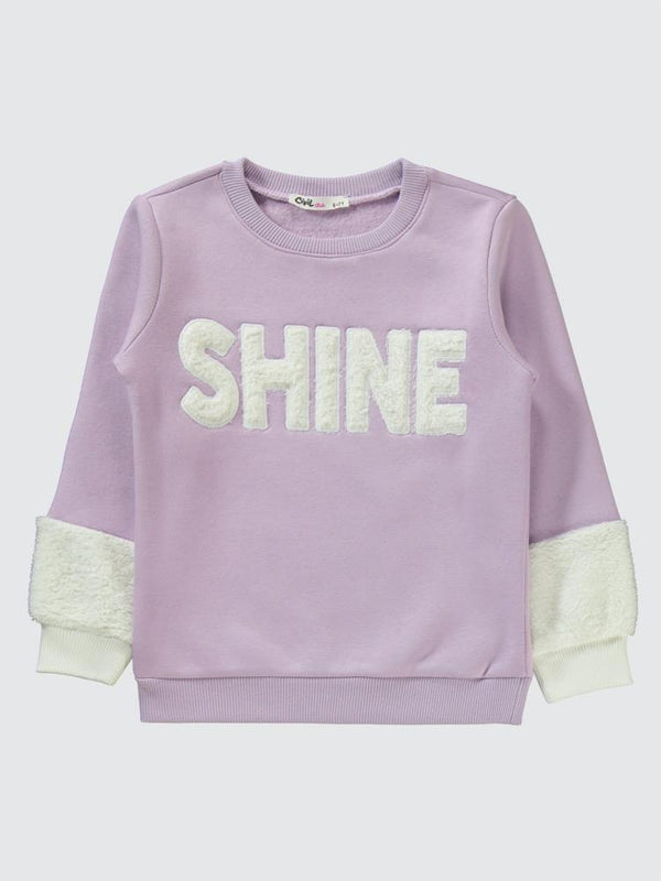 Civil Girls Shine Nakışlı Garnili 6-9 Yaş Eşofman Takımı - Lila
