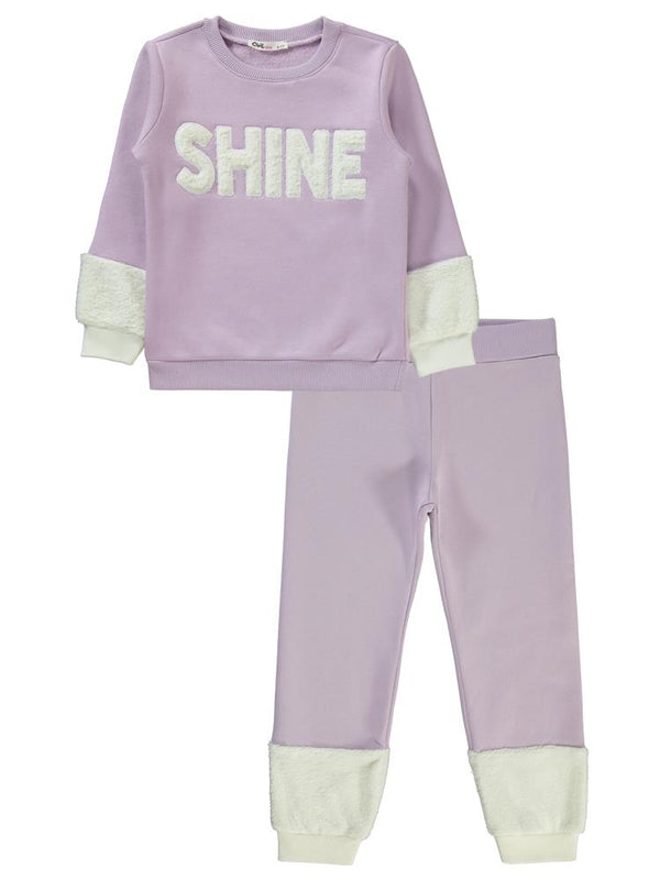 Civil Girls Shine Nakışlı Garnili 6-9 Yaş Eşofman Takımı - Lila
