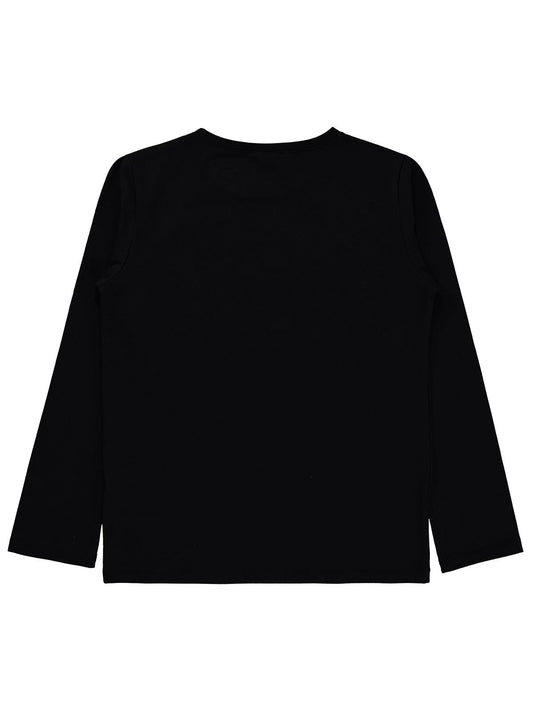 Civil Boys Erkek Çocuk Basic Sweatshirt | Likralı Süprem Uzun Kol | Okul Kreş ve Günlük Kullanım - Siyah