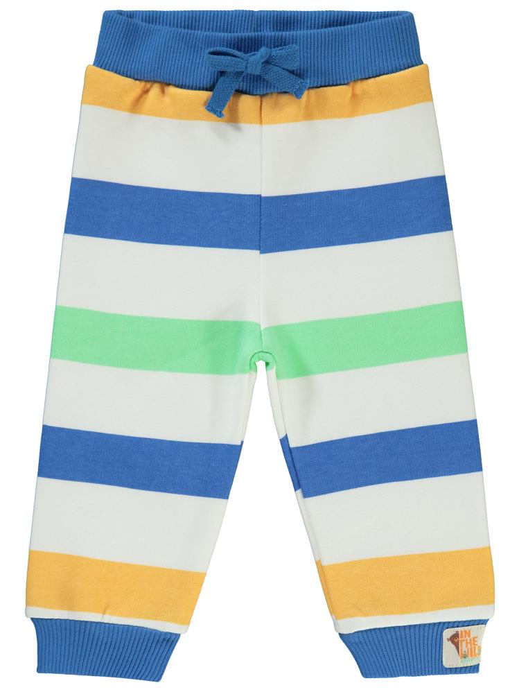 Civil Baby Renkli Kalın Çizgi Empirmeli 6-18 Ay Eşofman Altı - Mavi