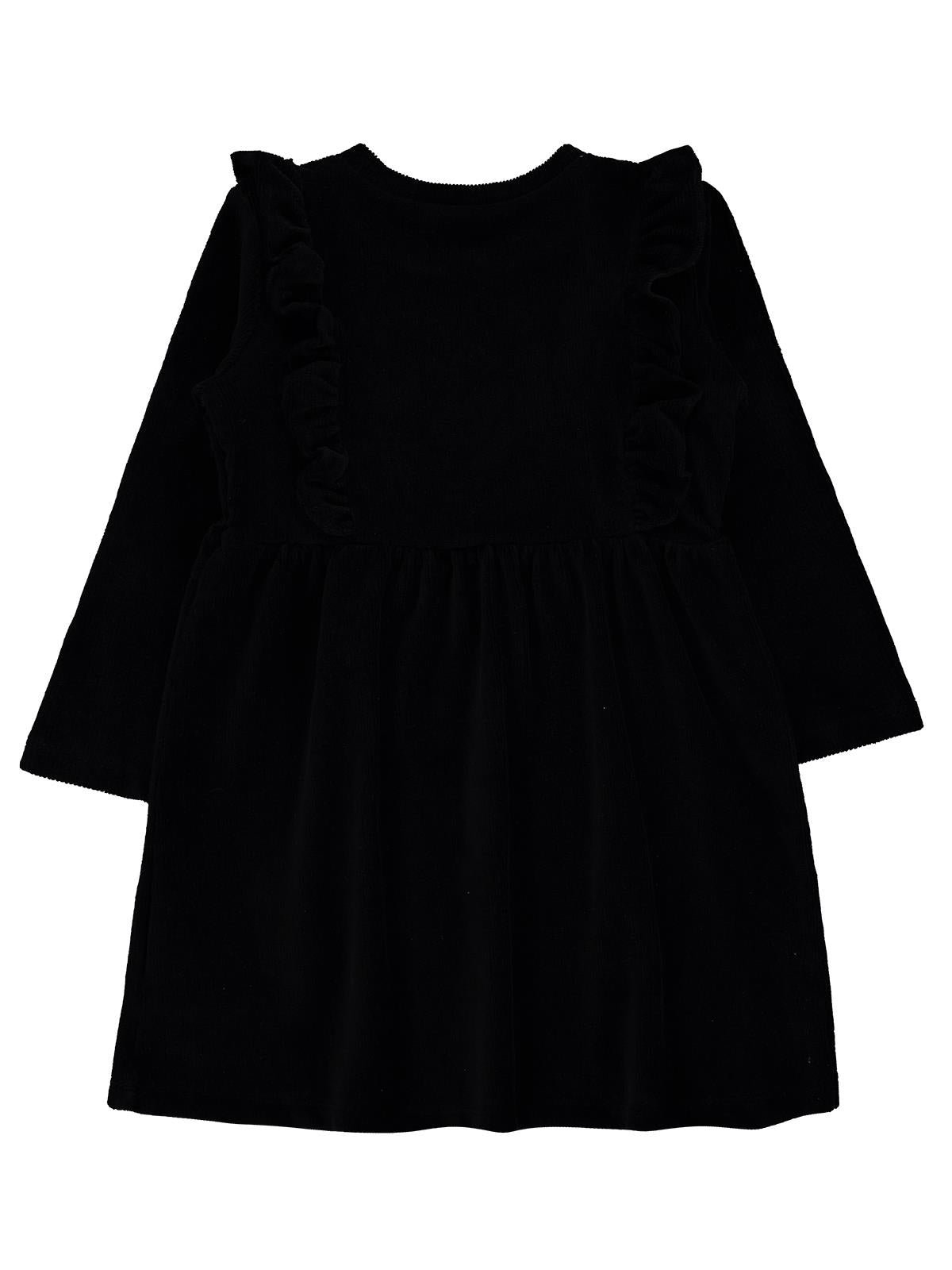Civil Girls Fitilli Kadife 2-5 Yaş Elbise - Siyah
