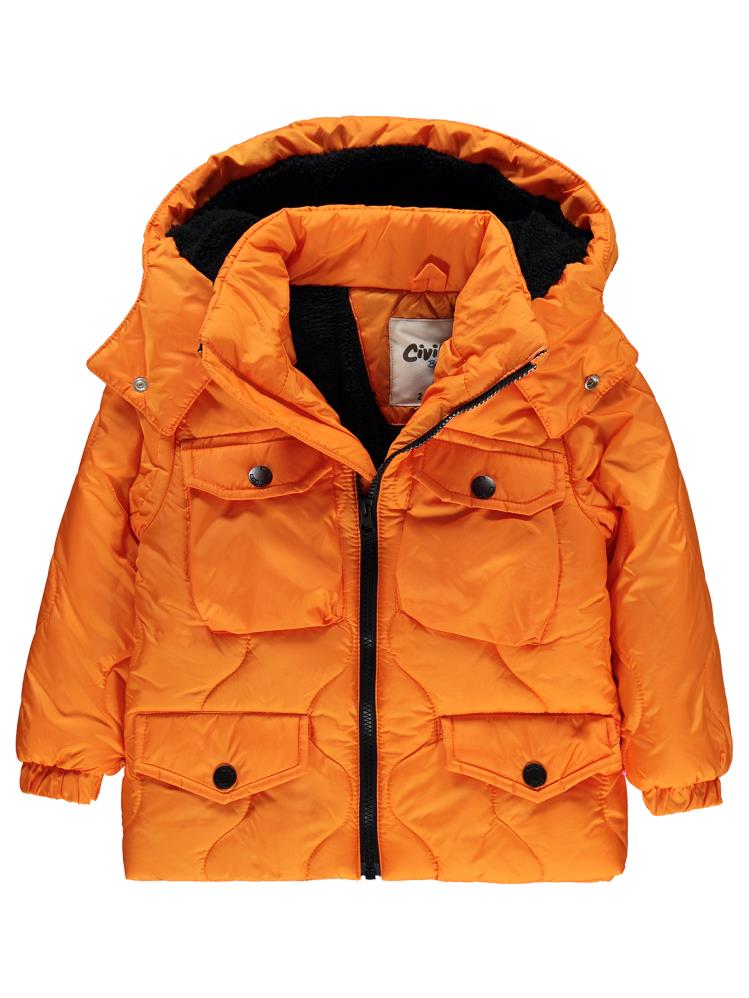 Civil Boys Kapak Cepli S Desen 2-5 Yaş Mont - Turuncu
