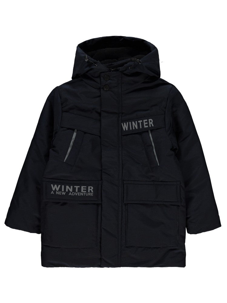 Civil Boys Winter Baskılı 6-9 Yaş Mont - Gri