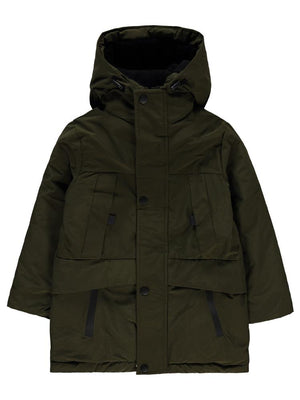 Civil Boys Cep Reflektörlü 10-13 Yaş Mont - Kahverengi