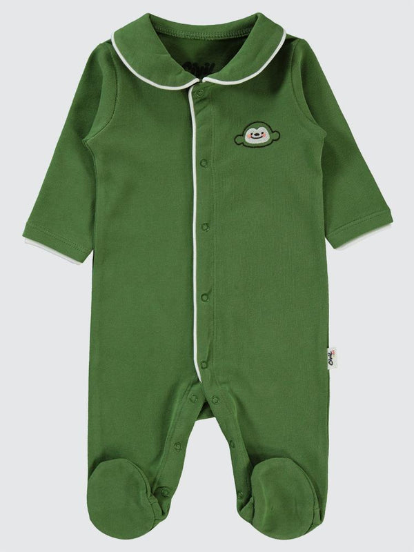 Civil Baby Maymun Nakışlı 1-6 Ay Tulum - Yeşil