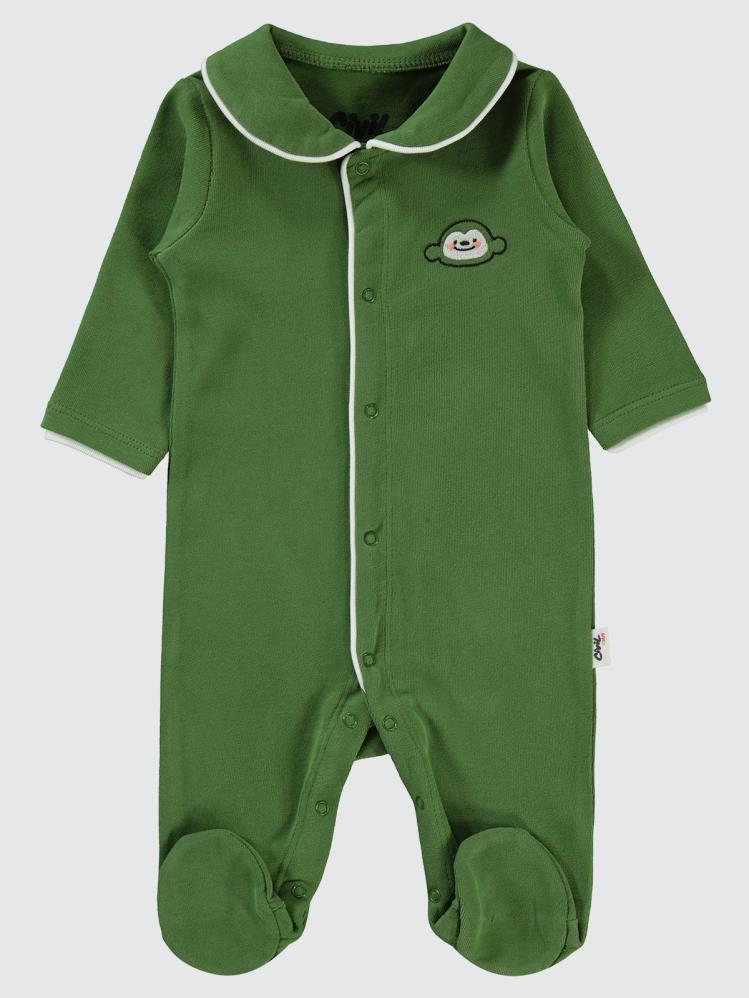 Civil Baby Maymun Nakışlı 1-6 Ay Tulum - Yeşil