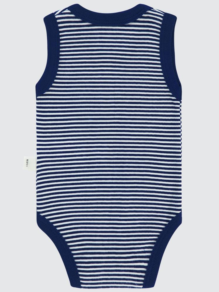 Civil Baby Çizgili Empirme 1-36 Ay Çıtçıtlı Badi - Lacivert