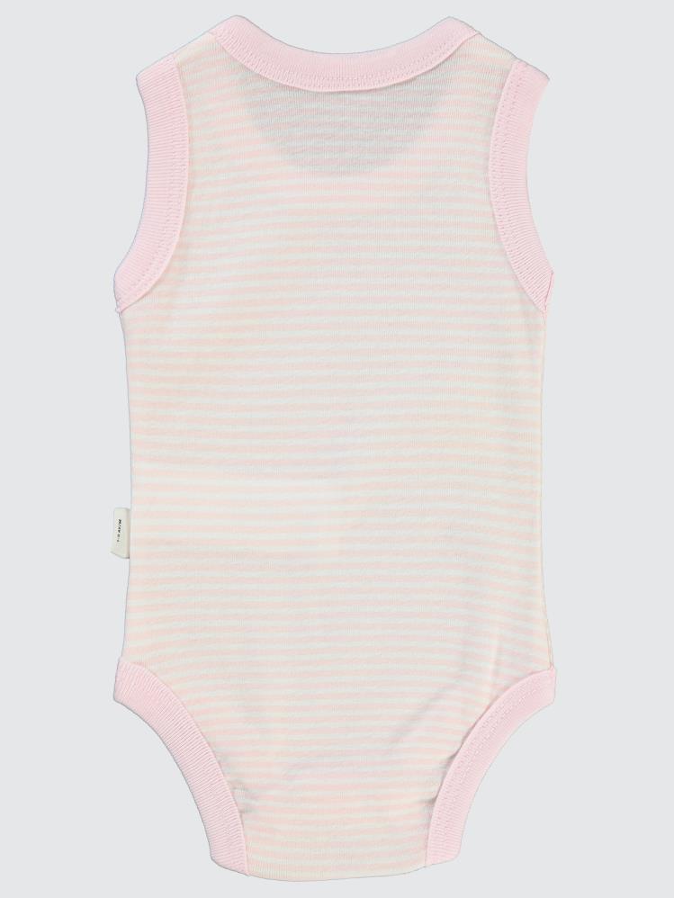Civil Baby Çizgili Empirme 1-36 Ay Çıtçıtlı Badi - Pembe