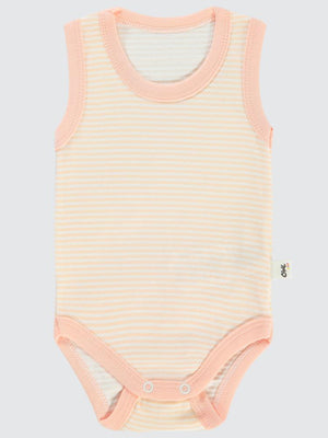 Civil Baby Çizgili Empirme 1-36 Ay Çıtçıtlı Badi - Pudra