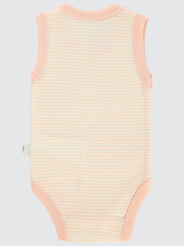 Civil Baby Çizgili Empirme 1-36 Ay Çıtçıtlı Badi - Pudra